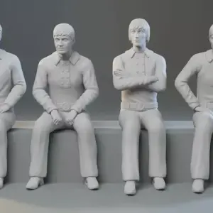 THE MONKEES 1:24 4 Figure Set Peter Davey Micky Mike 3D Printed Seated or Standing