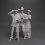 Back to the Future 3 - Doc Marty Clara and CLOCK - 6 Piece Set - 1:24 1:18