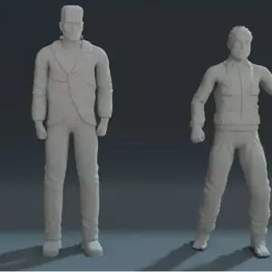 Dracula, Frankenstein, Wolfman, Creature Black Lagoon 1:24 Scale 4 Figure Set 3D Printed