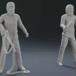 Planet of the Apes - Caesar Chains Weapons - 4 Figure Set - Bonus Armando - 1:35 1:24