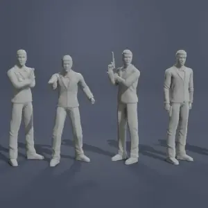 James Bond Set - Connery Lazenby Moore Dalton Brosnan Craig - 1:18 AutoArt