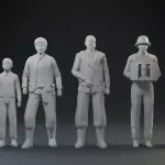 Lost in Space Characters -  Treasure Planet  - 3D Printed - 1:24 scale