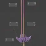 The Sword and the Sorcerer Tri Blade Sword 40 inches tall 8 pieces 3D printed