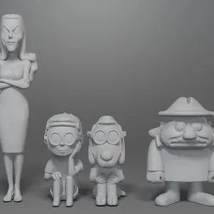 Boris, Natasha, Mr. Peabody and Sherman - 4 Figure set
