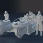 BLADE RUNNER SPINNER CAR and 12 Figure Set - 1:24 1:18
