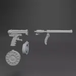Doc Savage Super Machine Pistol Gun Weapon - 1:1 - 22 inches long