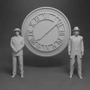 Back to the Future 3 - Doc Marty Clara and CLOCK - 6 Piece Set - 1:24 1:18