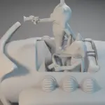 Courageous Cat and Minute Mouse - Car and 2 Figure Set