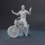 Evel Knievel - 6 Figure Motorcycle Sky Canyon Cycle - 1:24