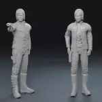 Battlestar Galactica - Sheba, Starbuck and Apollo (landing party) - 8 figure set - 1:32