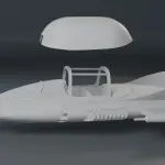 Gerry Anderson Supercar - 7 inches long - Clear Canopy