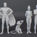 Space Ghost and Jan Jace Glip - 4 Figure Set - 1:24