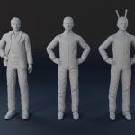 My Favorite Martian - 3 Figure Set - Martin (x2) and Tim - 1:24